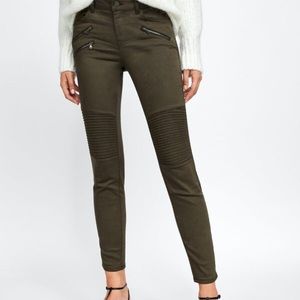 Zara Olive Moto Pants